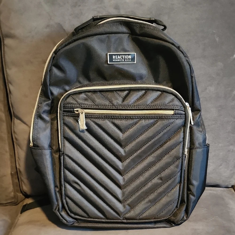Kenneth Cole Reaction Black Quilted Backpack - Picture 4 of 5